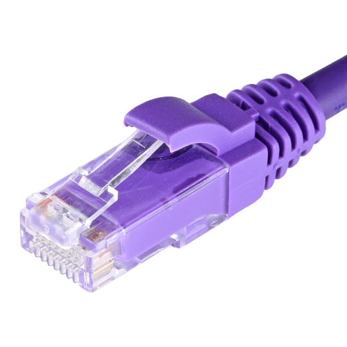 Assynia Cat5e U/UTP Slimline Patch Lead, LSZH, 0.5m, Purple