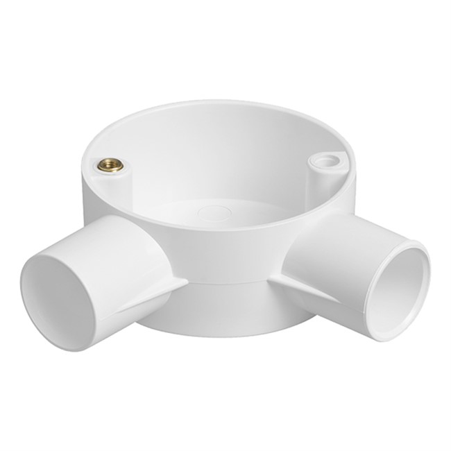 20MM PVC CONDUIT ANGLE BOX WHITE