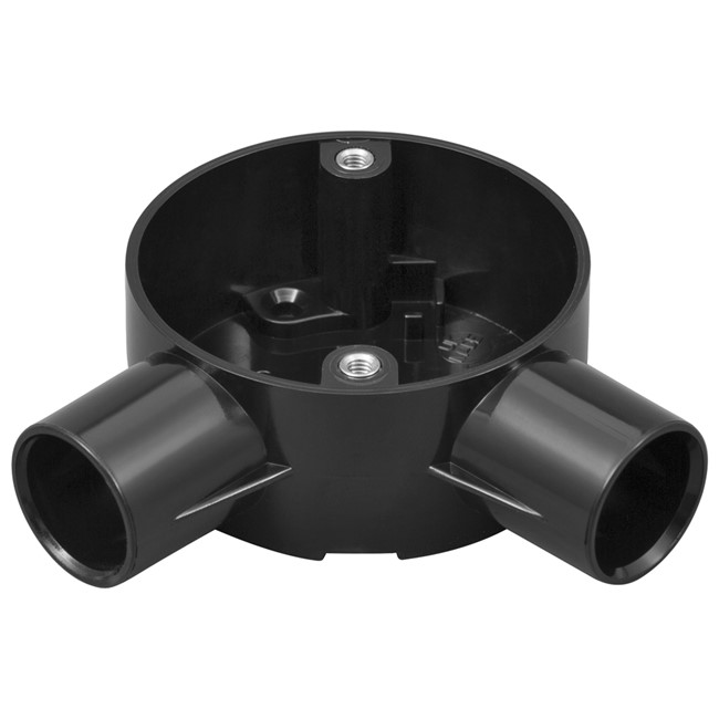 25MM PVC CONDUIT ANGLE BOX BLACK