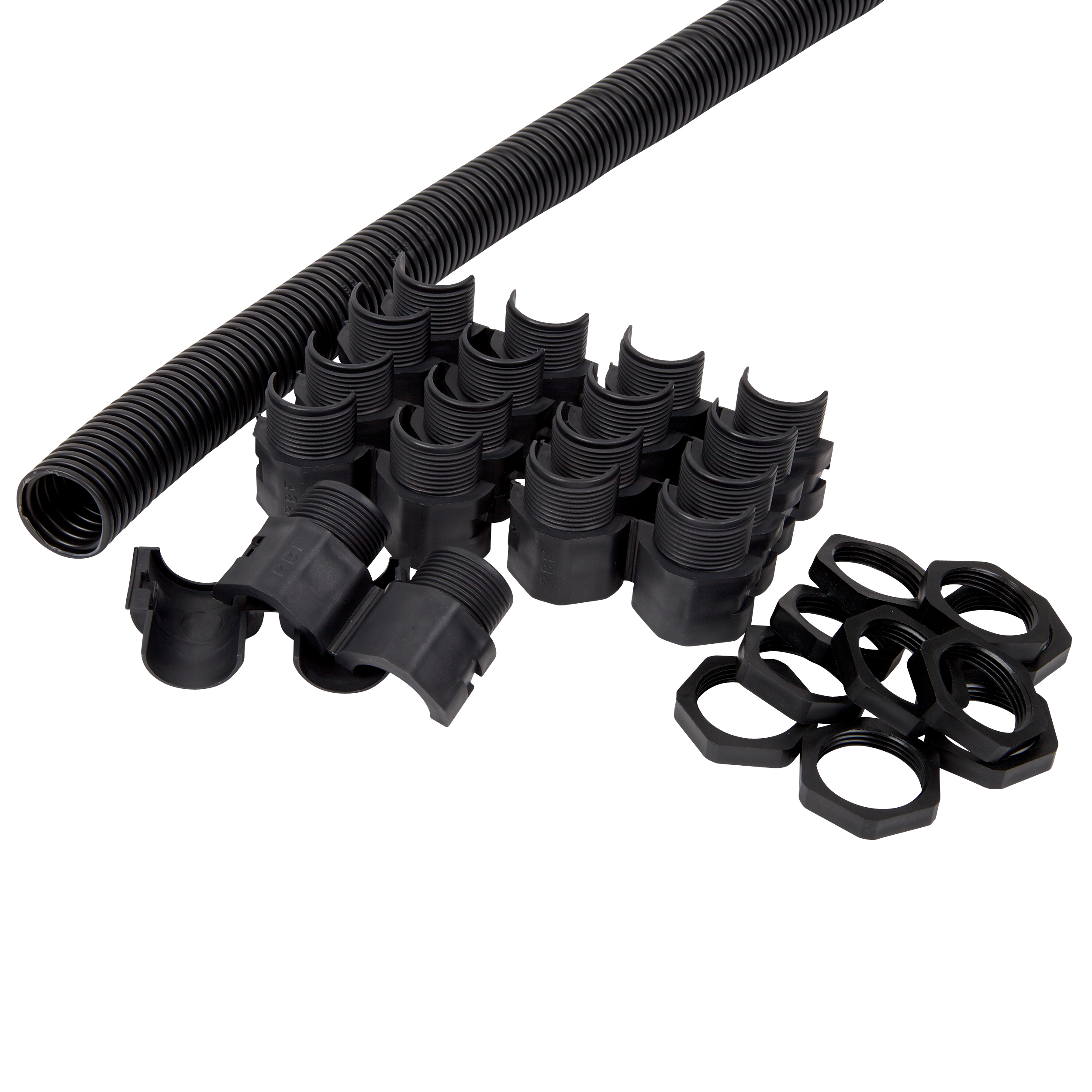 16MM FLEXIBLE CONDUIT GLAND+LOCKNUT x10 BLACK
