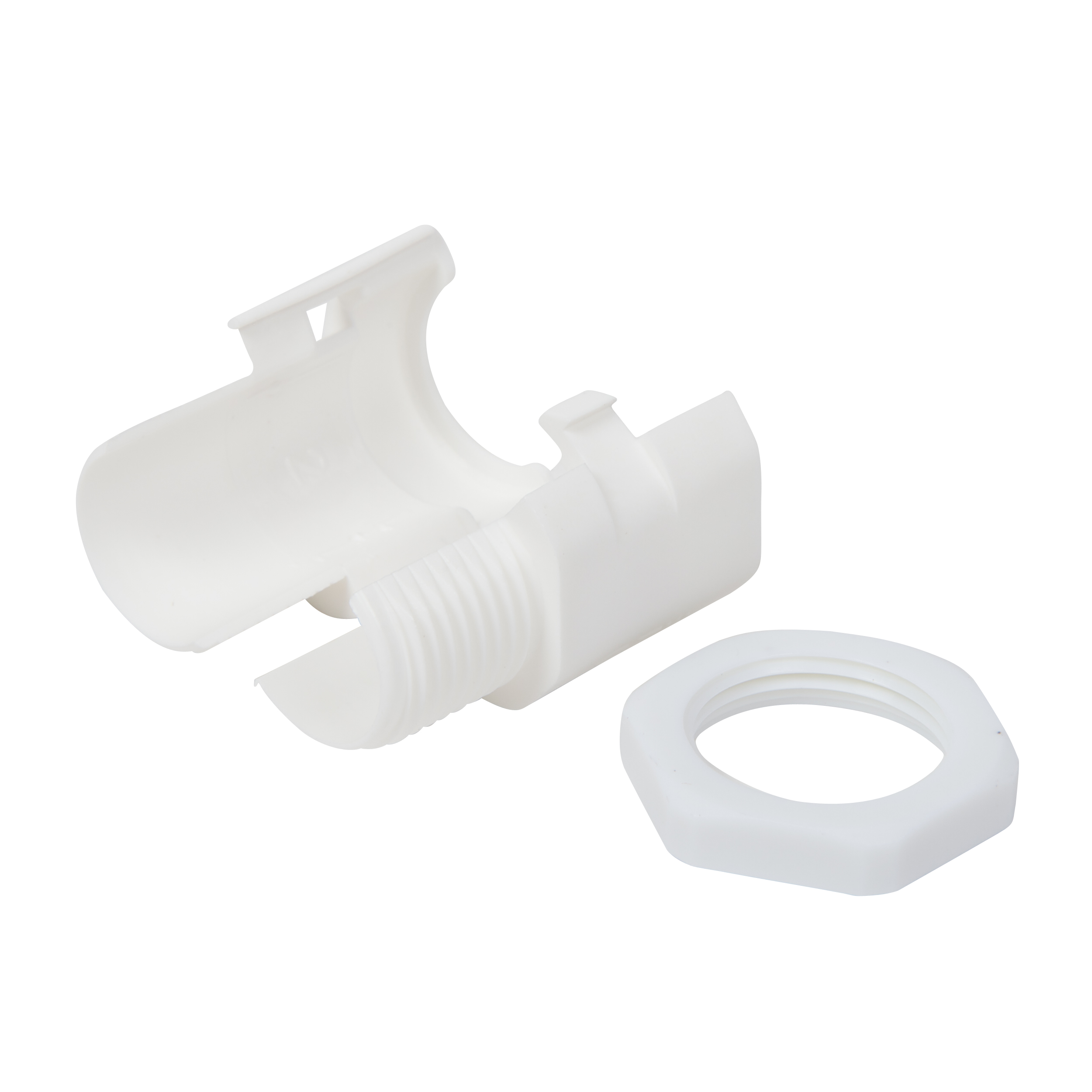 32MM FLEXIBLE CONDUIT GLAND+LOCKNUT X 2 WHITE