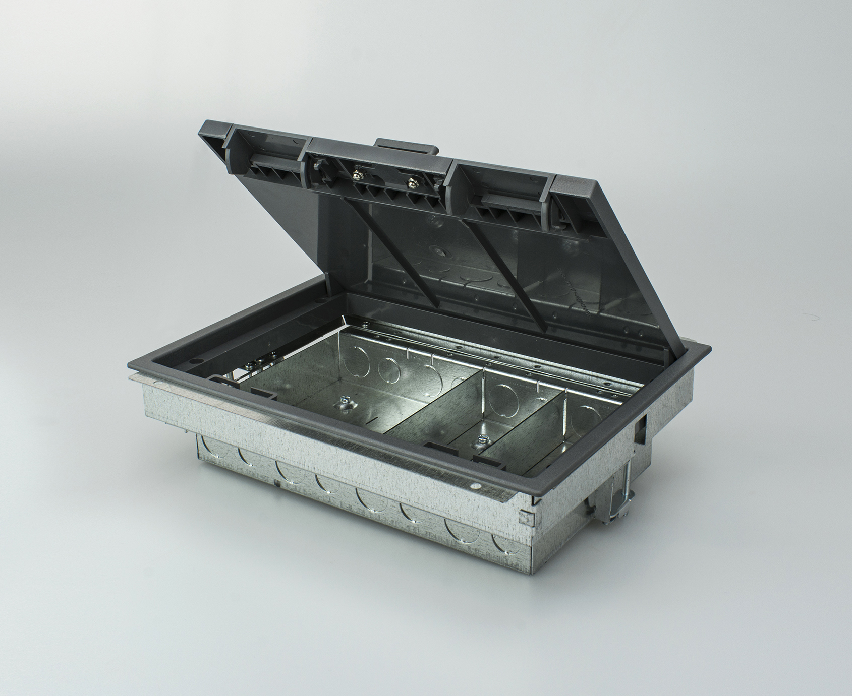 4 COMPARTMENT FLOOR BOX 74MM DEEP (CUT OUT 303X221MM)