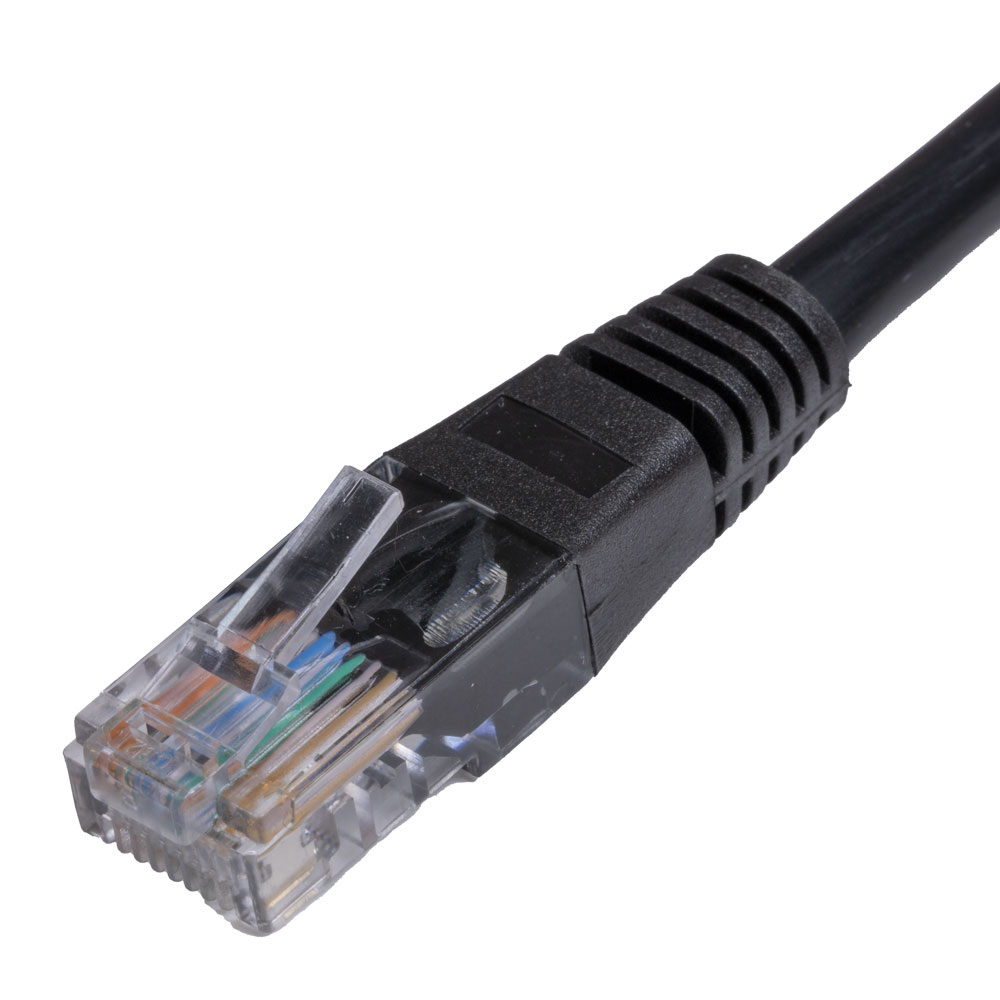 1.0M C5E FLUSH BOOTED PATCH LEAD/CORD BK