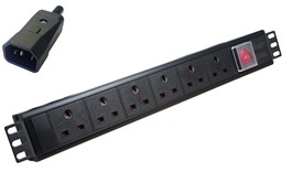 6 WAY HOR UK C14 PLUG   PDU