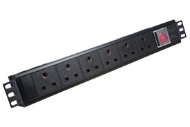 6 WAY 13 AMP HORIZONTAL PDU WITH 13 AMP PLUG