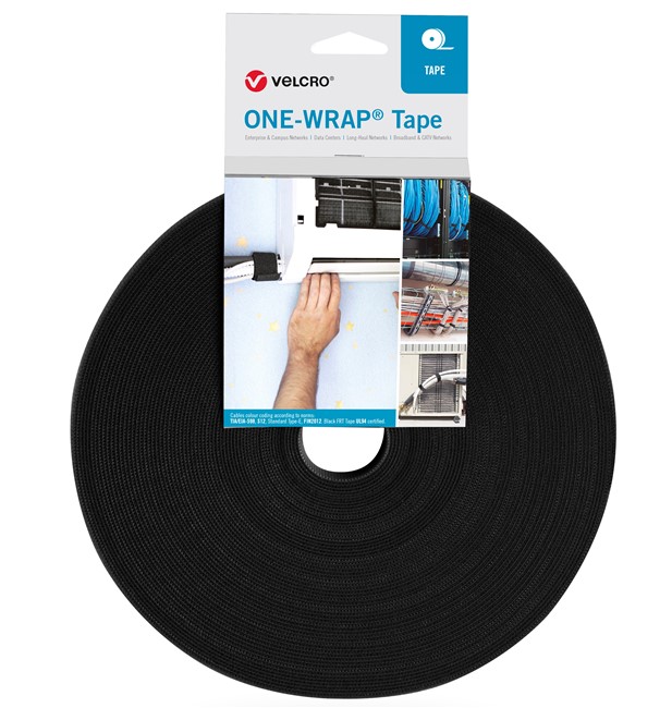 VELCRO ONEWRAP 10X25M BLACK
