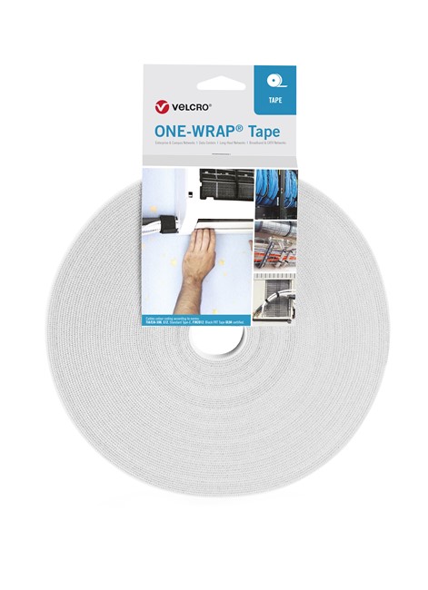 VELCRO ONEWRAP 10X25M WHITE